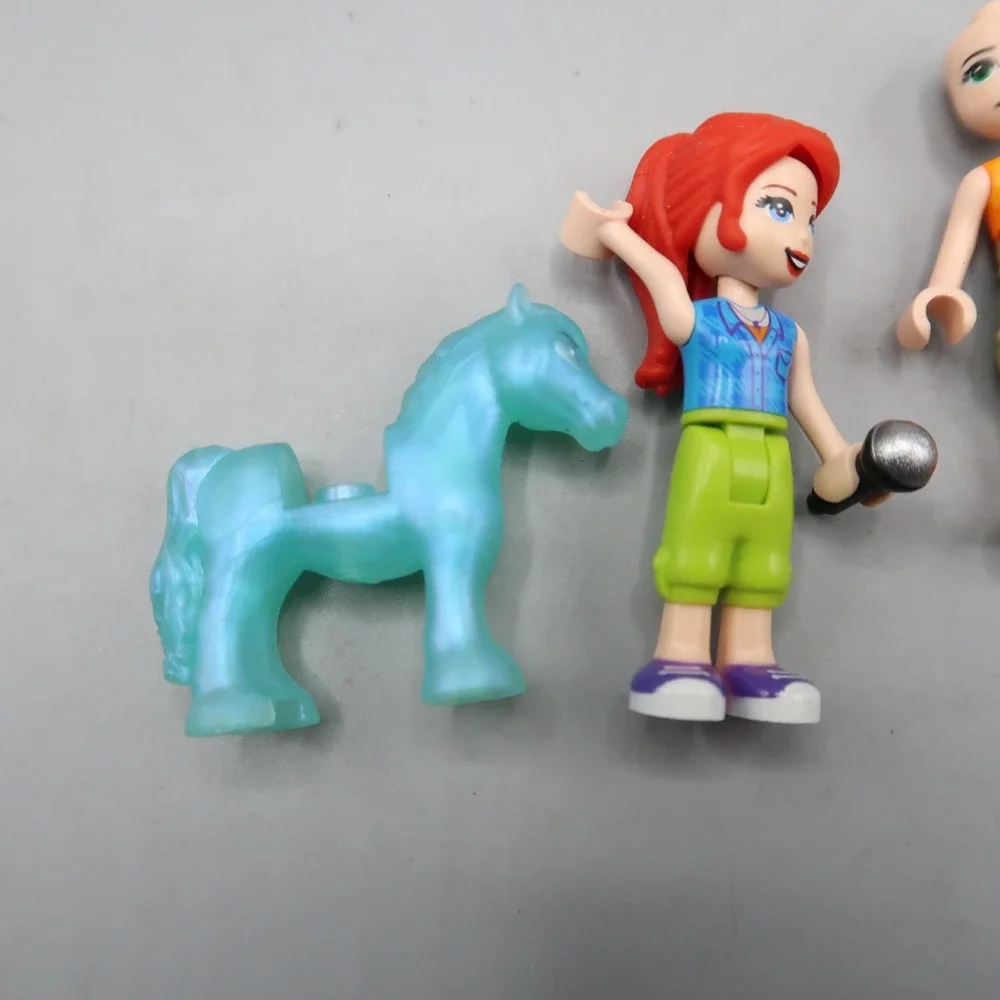 LEGO Animal Friends Trans Blue Horse Minifigure Red Head Girl Minifigures lot